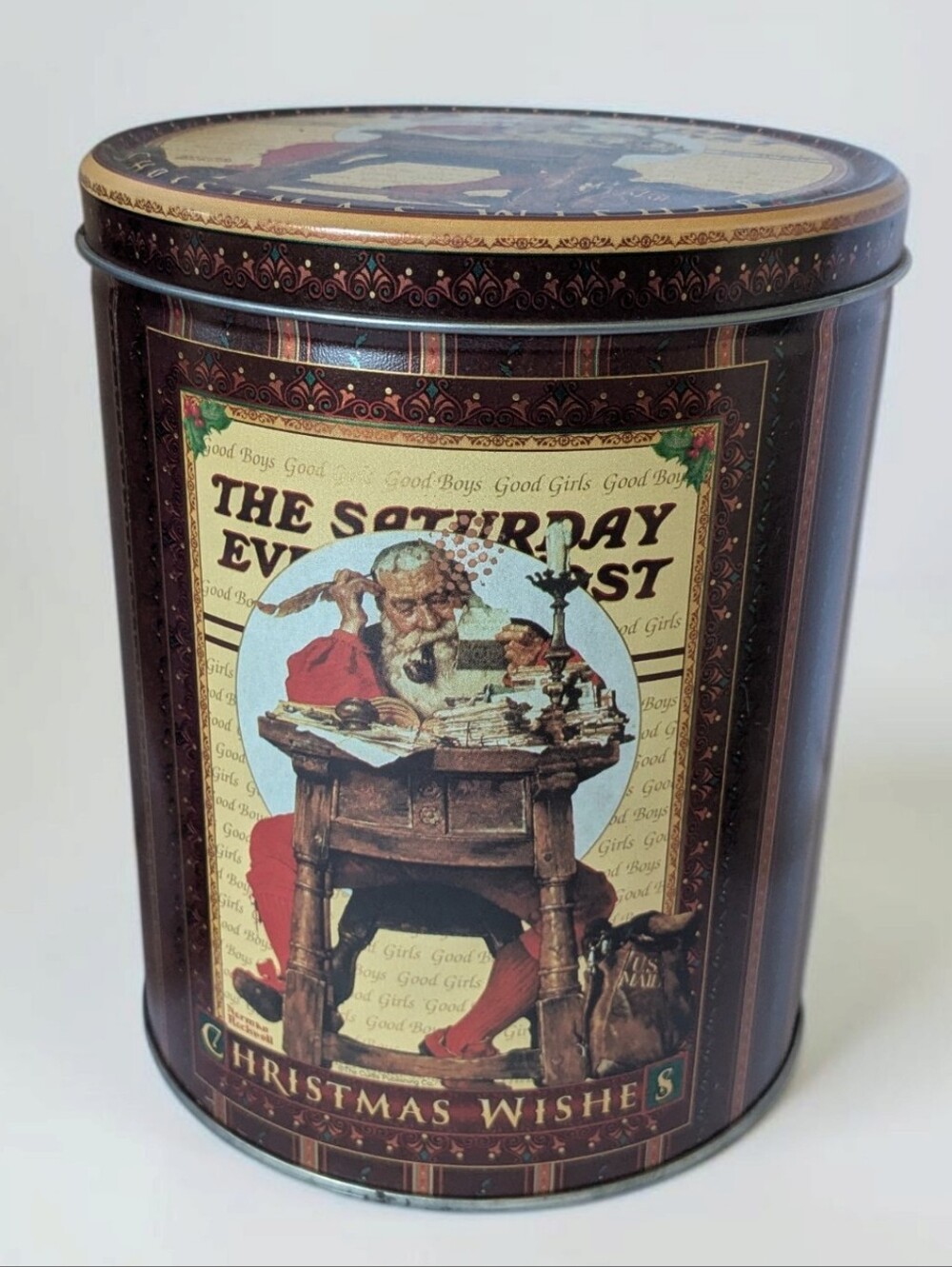 Norman Rockwell Snickers Saturday Evening Post Holiday Tin Set Vintage - Picture 4 of 6